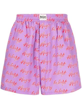Natasha Zinko Shorts con stampa Angry - Viola