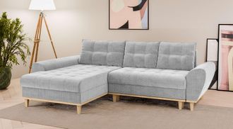 HOME AFFAIRE Ecksofa »Ahrdorf mit Bettfunktion und Bettkasten, Masse: B/H/T 268/86/175 cm« L-Form mit 3 Rückenkissen und moderne gerundete Armlehnen