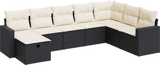 vidaXL Vidaxl - Set Divani Da Giardino Con Cuscini 8 Pz Nero In Polyrattan