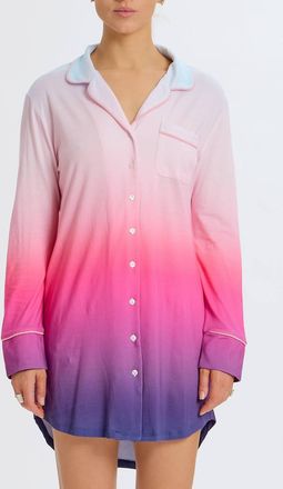 Something Navy Long Sleeve Sleep Dress In Purple Combo