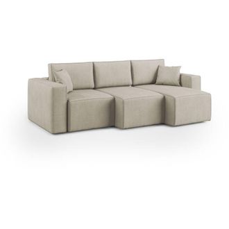 Divani.Store Morfeo Sof&aacute; Con Asiento Extra&iacute;ble En Tela Impermeable 245 Cm Crema