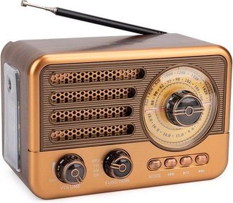 OEM Altavoz Retro, Altavoz Bluetooth, Radio Port&aacute;til Am/fm/sw, Radio Retro Bluetooth, Recargable 2000 Mah, Linterna Tarjeta Tf, Entrada Aux, Marr&oacute;n