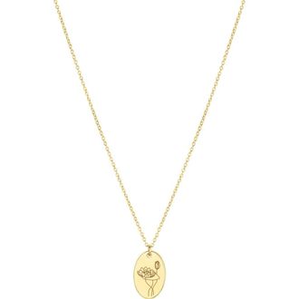Set & Stones Louise Birth Flower Necklace in Gold /July at Nordstrom, Size 18