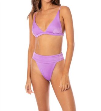 Maaji Ivy Fixed Triangle Bikini Top In Metallic Lilac