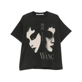 Alexander Wang T-shirt Grafica Lavata - - Tops - Donna - Nero - M
