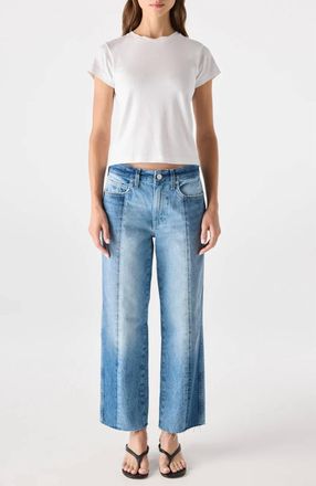 Clare Vivier Billie Straight Leg Jean In Shadow Blue