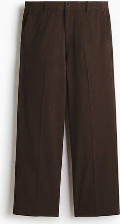 H&M Relaxed Fit Trousers in Dark Brown at Nordstrom, Size Xx-Large