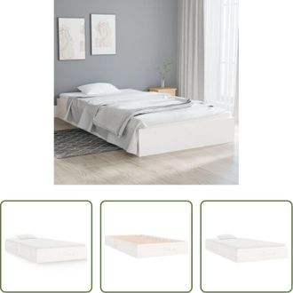 vidaXL Letto singolo - Giroletto Bianco in Legno Massello 100x200 cm
