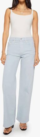 Mother Rerun Zip Sneak Jeans In Blue Ballad