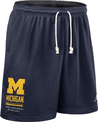 Nike Mens Michigan Sideline Reversible Jordan Brand Dri-FIT College Shorts in Blue | 0JBF464MMWN-RJ3