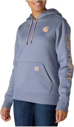 Carhartt Work in Progress Iconic Clarksburg Hoodie Womens Navy Relaxed Fit Long Sleeve JAX1699