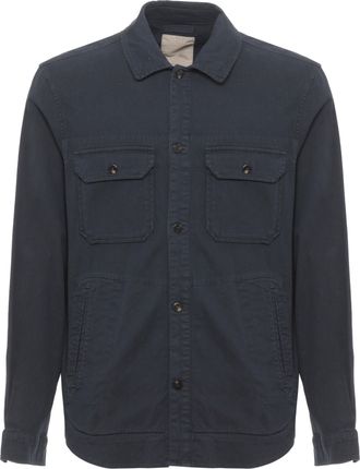 Woolrich Blue Safari Cotton-Linen Casual Shirt