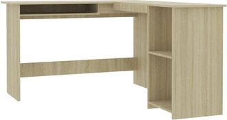 vidaXL Vidaxl - Escritorio forma de l madera contrachapada roble 120x140x75 cm