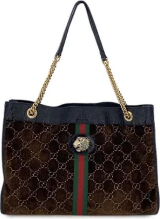 Gucci Pre-owned Tote Bags, female, Brown, Size: ONE SIZE Pre-owned Fabric gucci-bags