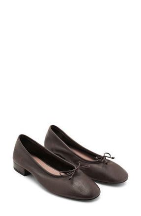 Mango Baila Ballet Flat in Chocolate at Nordstrom Rack, Size 6Us / 36Eu