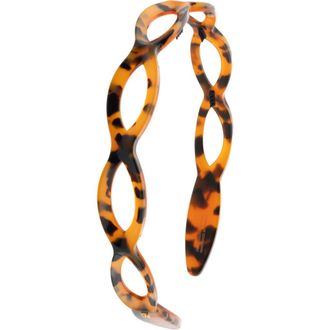 Alexandre de Paris Techno Cutout Acetate Headband in Orange at Nordstrom