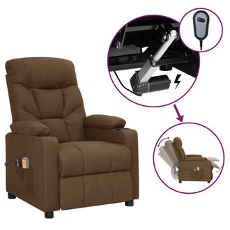 vidaXL Sill&oacute;n De Masaje El&eacute;ctrico Tela Marr&oacute;n Vidaxl