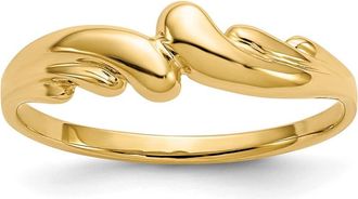 Diamond2Deal 14k Yellow Gold Polished Swirl Dome Ring
