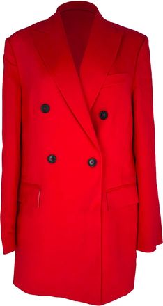Golden Goose Double-Breasted Blazer in Red Viscose