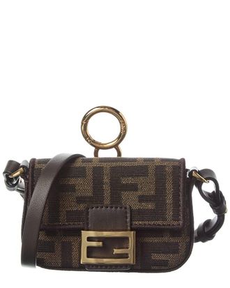 Fendi Baguette FF Jacquard & Leather Bag Charm