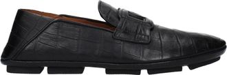 Dolce & Gabbana Leren Slip-On Loafers - Heren - Loafers - Zwart - 39 EU - Leer - Schoenen