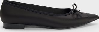 Charles & Keith Briella Satin Cap-Toe Flats