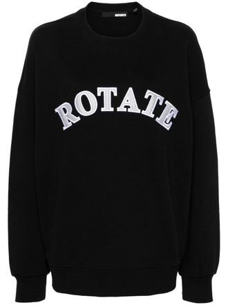 Rotate logo-patch organic-cotton sweatshirt - women - Organic Cotton - M - Black