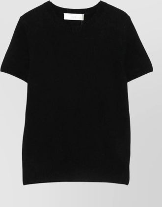 Dunst cashmere blend fine knit short sleeve crewneck sweater
