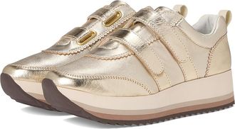 Johnston & Murphy Gracie Double Strap Sneakers Womens Shoes Gold Metallic : 6.5 M, Leather
