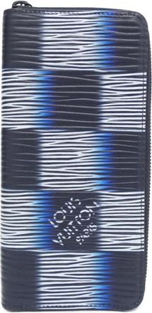 Louis Vuitton Black Blue Leather Long Wallet (Bi-Fold) (Pre-Owned)