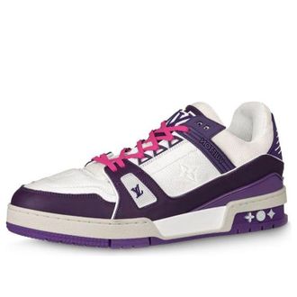 Louis Vuitton Trainer Sneakers White Purple 1A8135