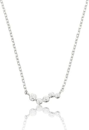 Lily & Roo Silver Diamond Style Wave Necklace