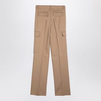 Max Mara Womens Caramel-coloured Cargo Trousers - Tan Cotton - Size EU 40 (Womens)