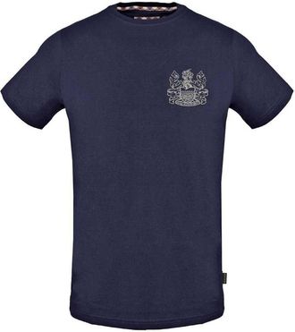 Aquascutum Heren Aldis Gestikt Logo T-Shirt (Marineblauw)