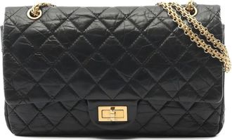 Chanel Borsa a spalla matelass&eacute; con battente e catena 2013-2014 - Nero