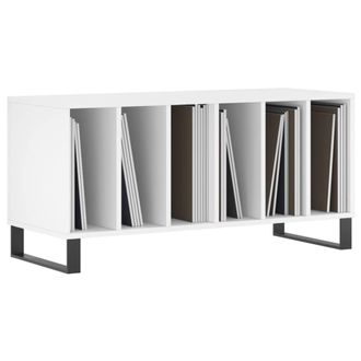 Berkfield Home Record Cabinet White 100x38x48 cm Engineered Wood | Size: 100 x 38 x 48 cm