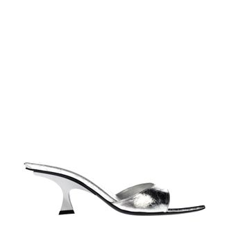 The Attico Sandalias de cuero plateadas para mujers