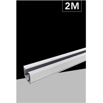 Trade Shop Trade Shop Traesio - Trade Shop - Binario Trifase Bianco Nero Da 2 Metri Sistema Di Illuminazione Faretto Gf016-2m - Blanco