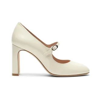 Stuart Weitzman Schoenen, Dames, Beige, 36 EU, Linnen, Babette Mary Jane 85