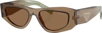 Prada PR B19S Zonnebril - Heren - Zonnebrillen - Bruin - 52 MM - Accessoires