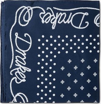 Drake's Seidenbandana Navy Rope Border