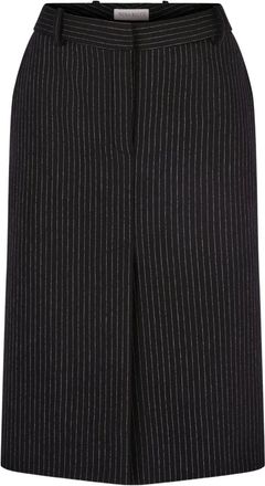 Nina Ricci Gonna midi gessata in lana - Nero