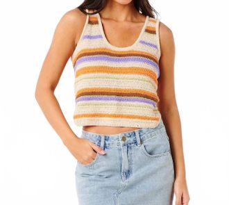 Rip Curl Cala Nights Knit Crop Top In Lights Orange