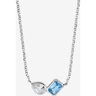 Dower & Hall Blue & White Topaz Duo Tutti Frutti Necklace in Sterling Silver at Nordstrom, Size 18