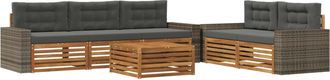vidaXL Conjunto De Sof&aacute;s De Exterior 6 Uds. Natural Y Antracita Vidaxl