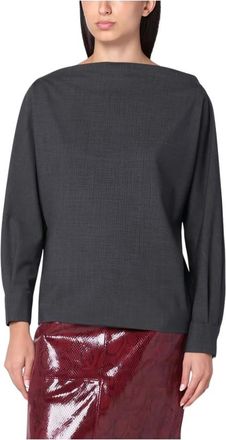 P.A.R.O.S.H. P.a.r.o.s.h., Dames, Blouses & Shirts, Grijs, Maat: M Wol