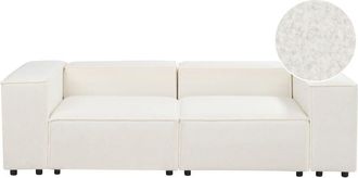 Beliani Beliani - Modern 2 Seater Loveseat Modular Sofa Couch Black Legs Boucle Off-White Aprica