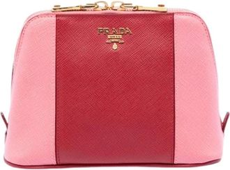Prada Pre-owned Clutches, female, Red, Size: ONE SIZE Pre-owned Saffiano Pouch