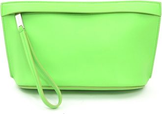 Ferragamo Green Leather Clutch Bag (Pre-Owned)