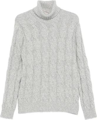 Eleventy Kabelgebreide coltrui - Blauw